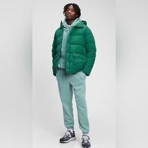 Gap 100% Recycled Nylon Puffer Jacket Men’s XL Green NWOT